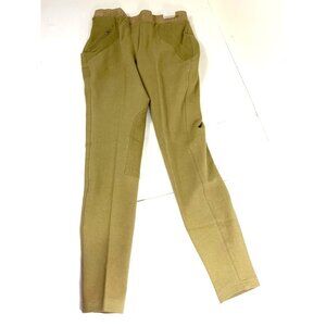 TuffRider Womens Tan Riding Breeches With Front Pockets & Knee Patches